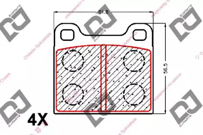 Комплект тормозных колодок, дисковый тормоз DJ PARTS купить